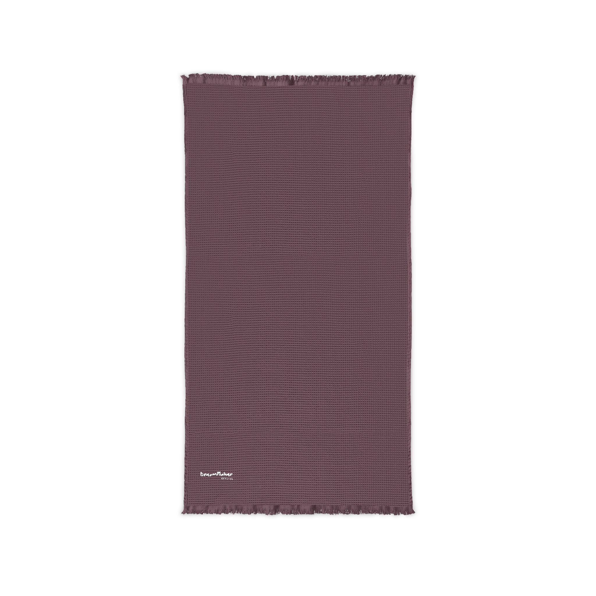 Embroidered Cotton Waffle Throw — Lightweight Frayed Edge Blanket