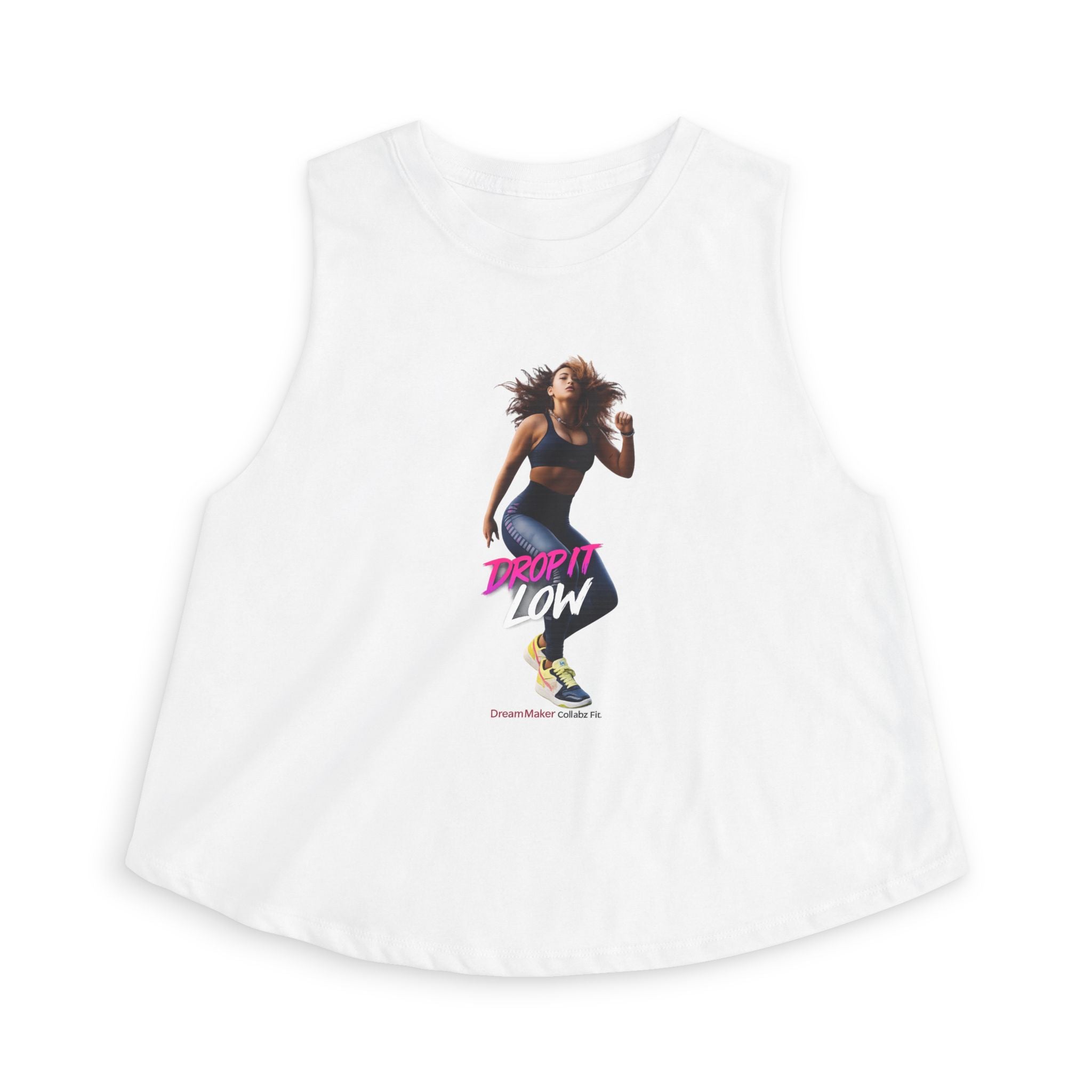 Women's Crop Top — Retro 'Drop It Low' Dance Graphic Tank