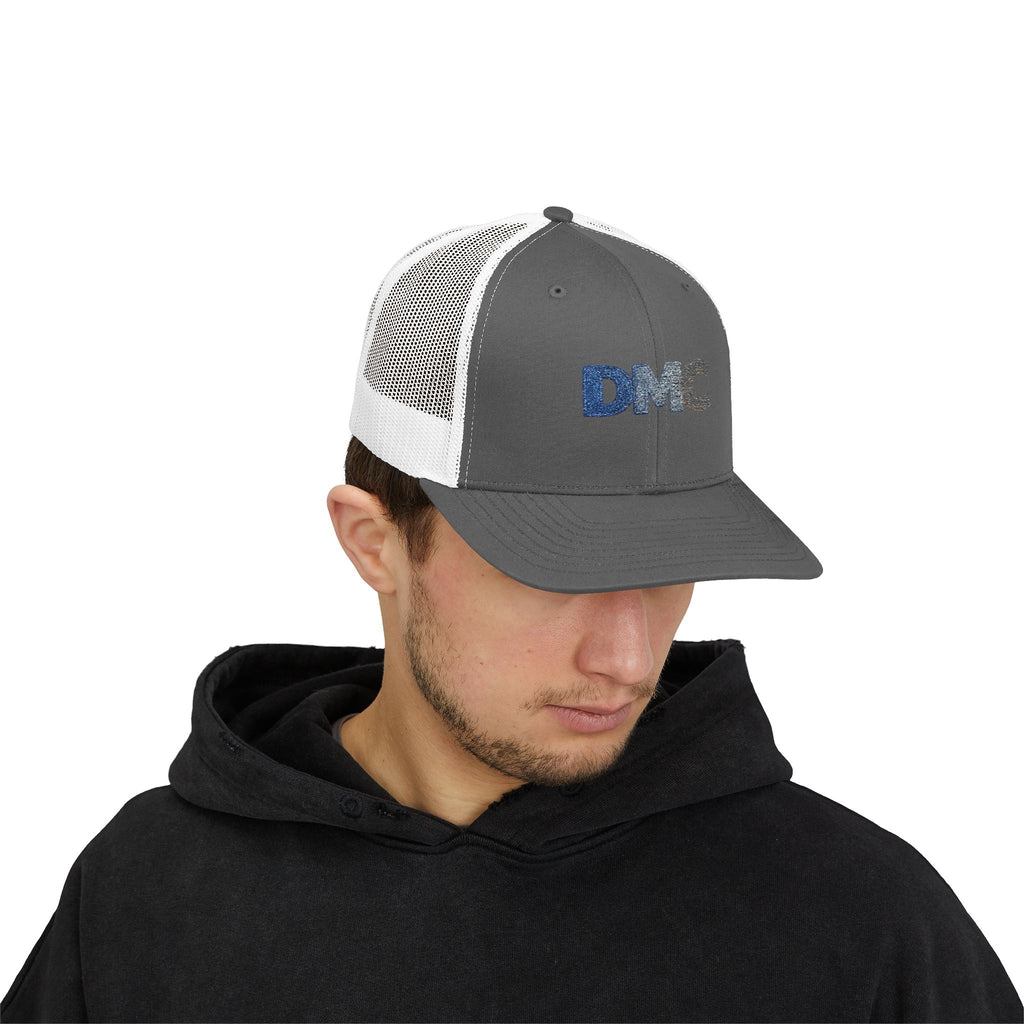 DMC Embroidered Trucker Cap - Retro Logo Snapback Hat