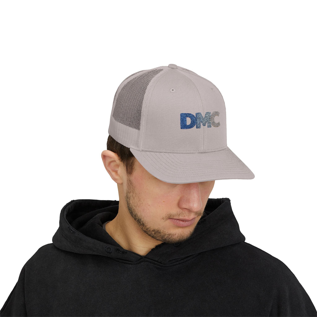 DMC Embroidered Trucker Cap - Retro Logo Snapback Hat
