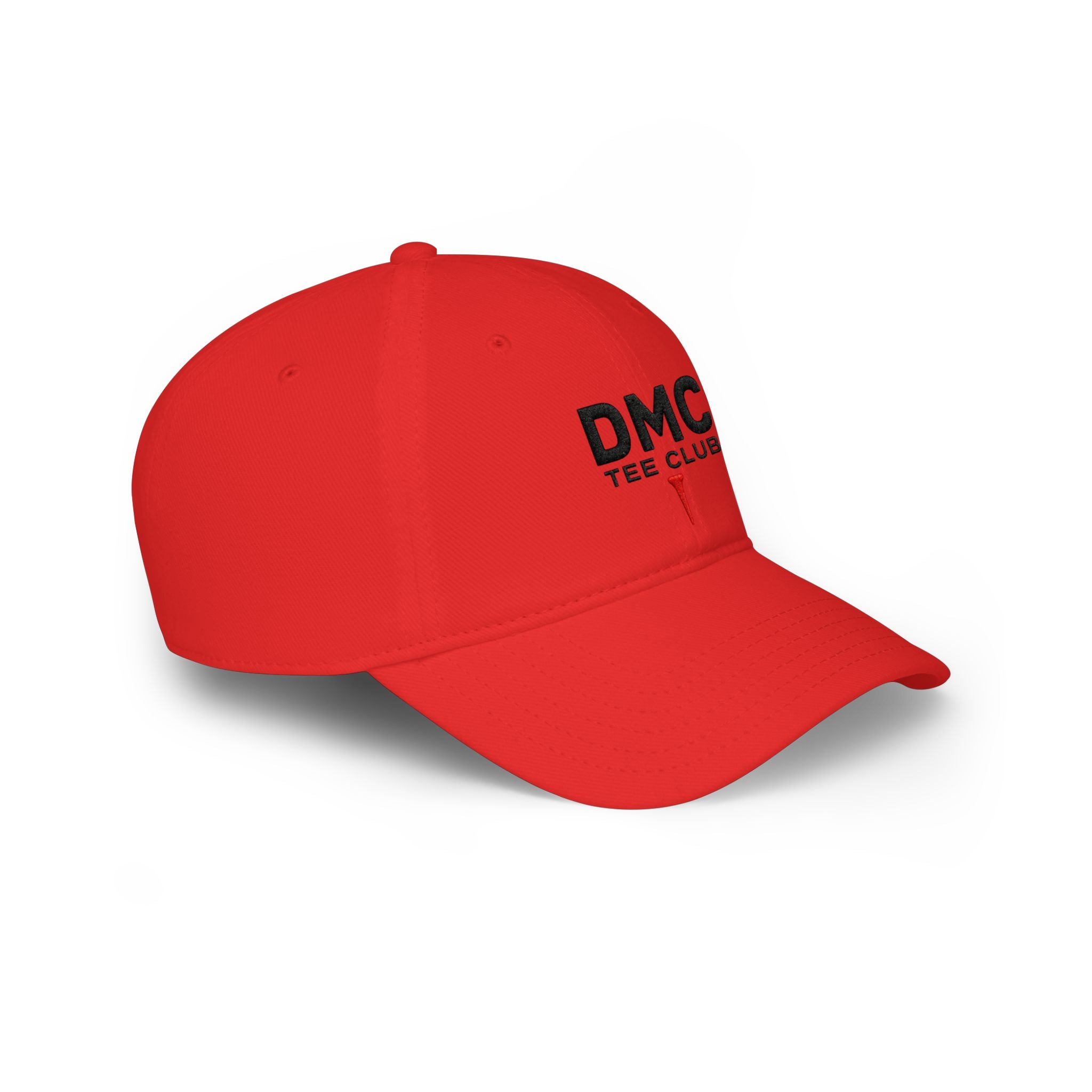 DMC Tee Club Embroidered Baseball Cap — Low Profile Red Hat