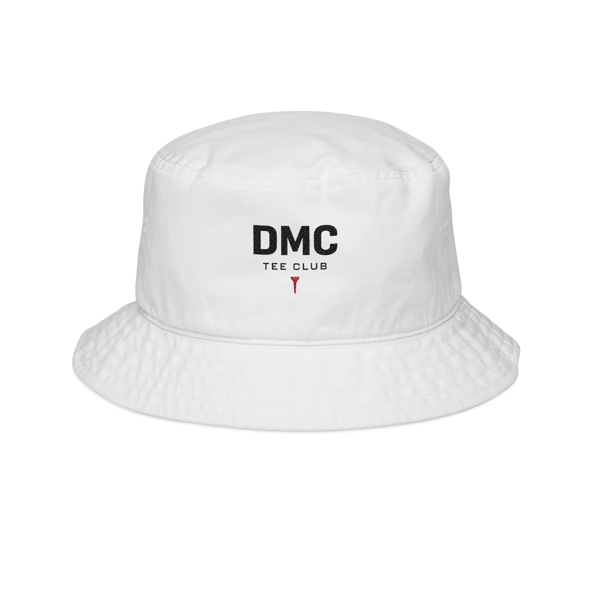 DMC Tee Club Embroidered Bucket Hat — Casual Logo Summer Sun Hat