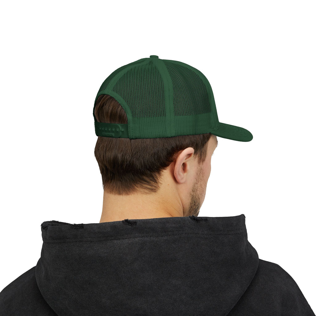 DMC Embroidered Trucker Cap - Retro Logo Snapback Hat