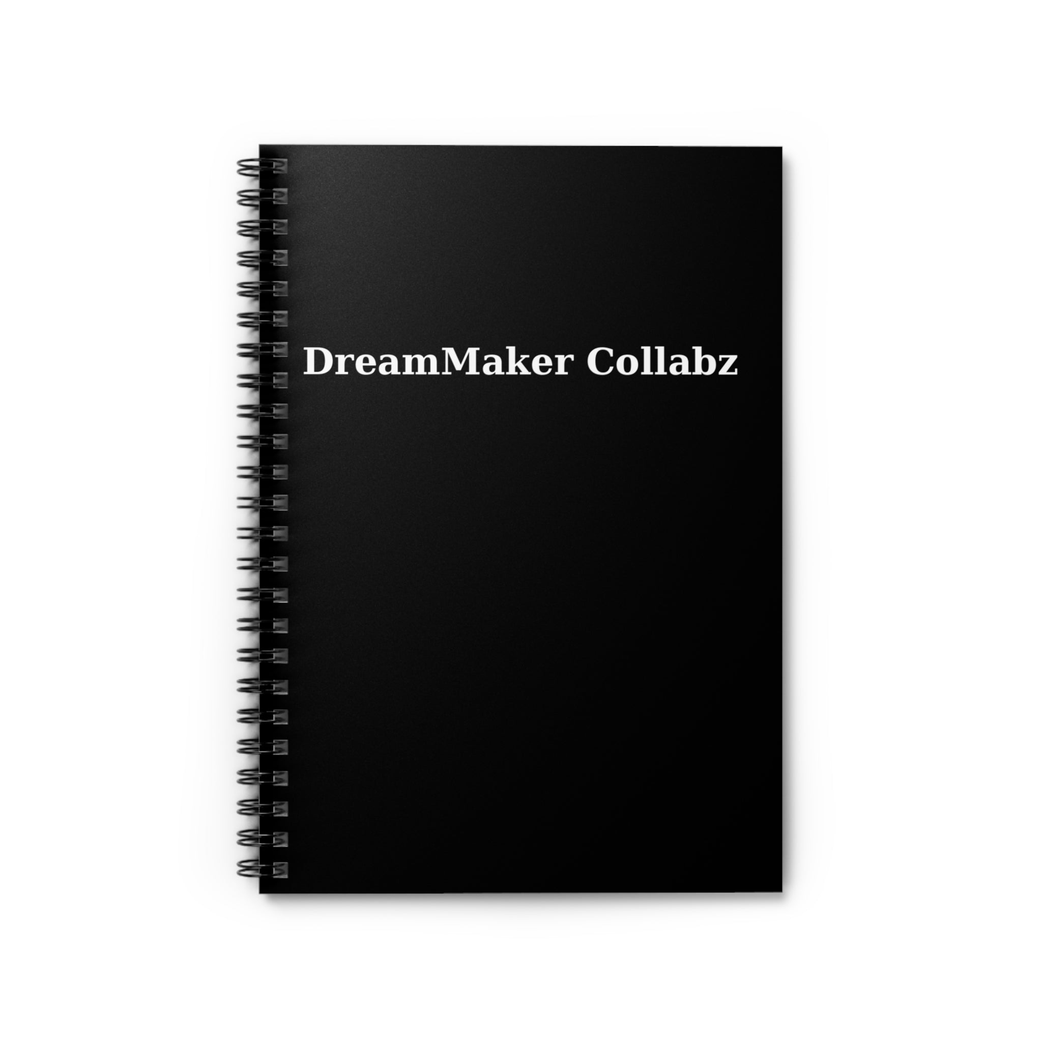 DreamMaker Collabz Black Spiral Notebook – Lined Journal for Notes & Ideas