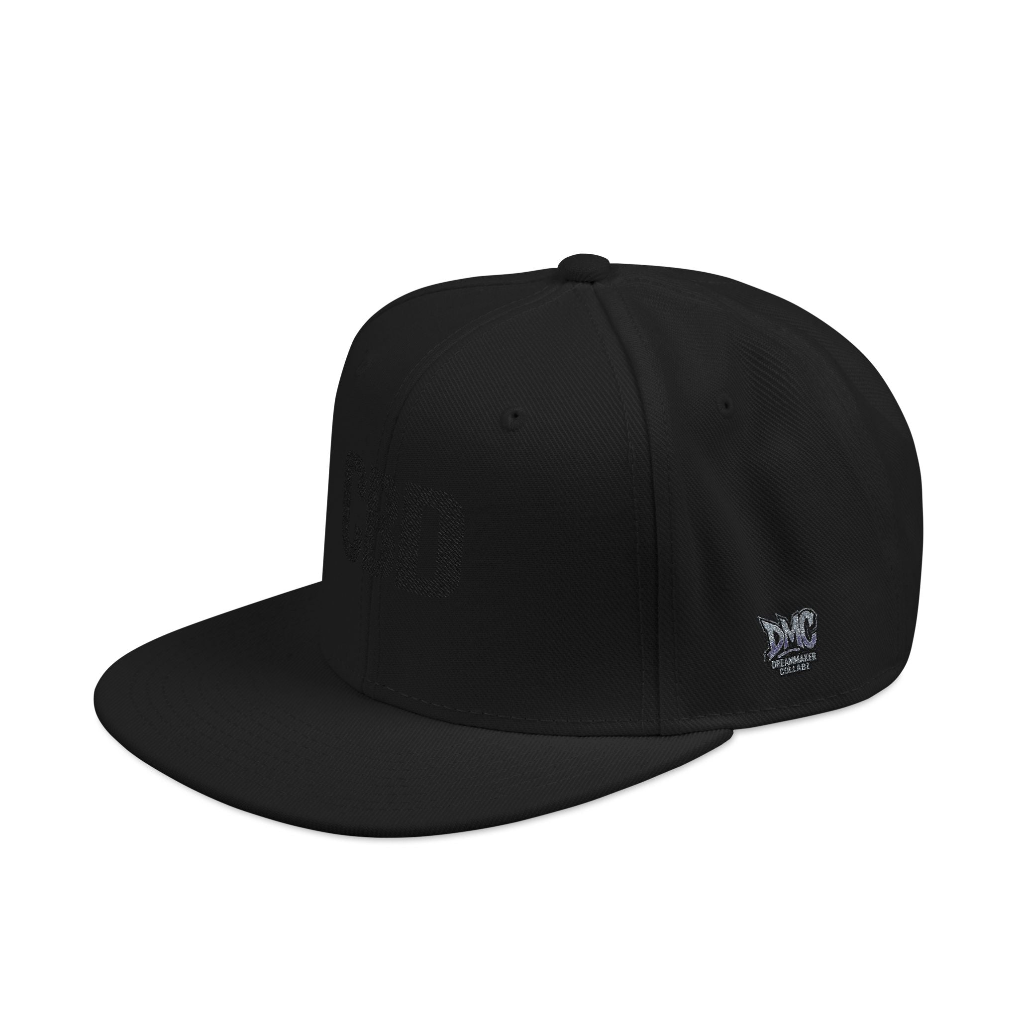CBD Embroidered Black Snapback Hat