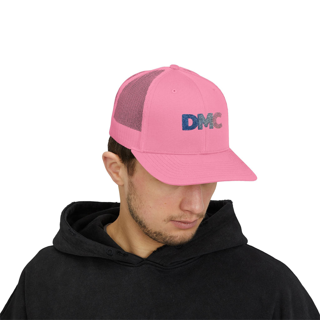 DMC Embroidered Trucker Cap - Retro Logo Snapback Hat
