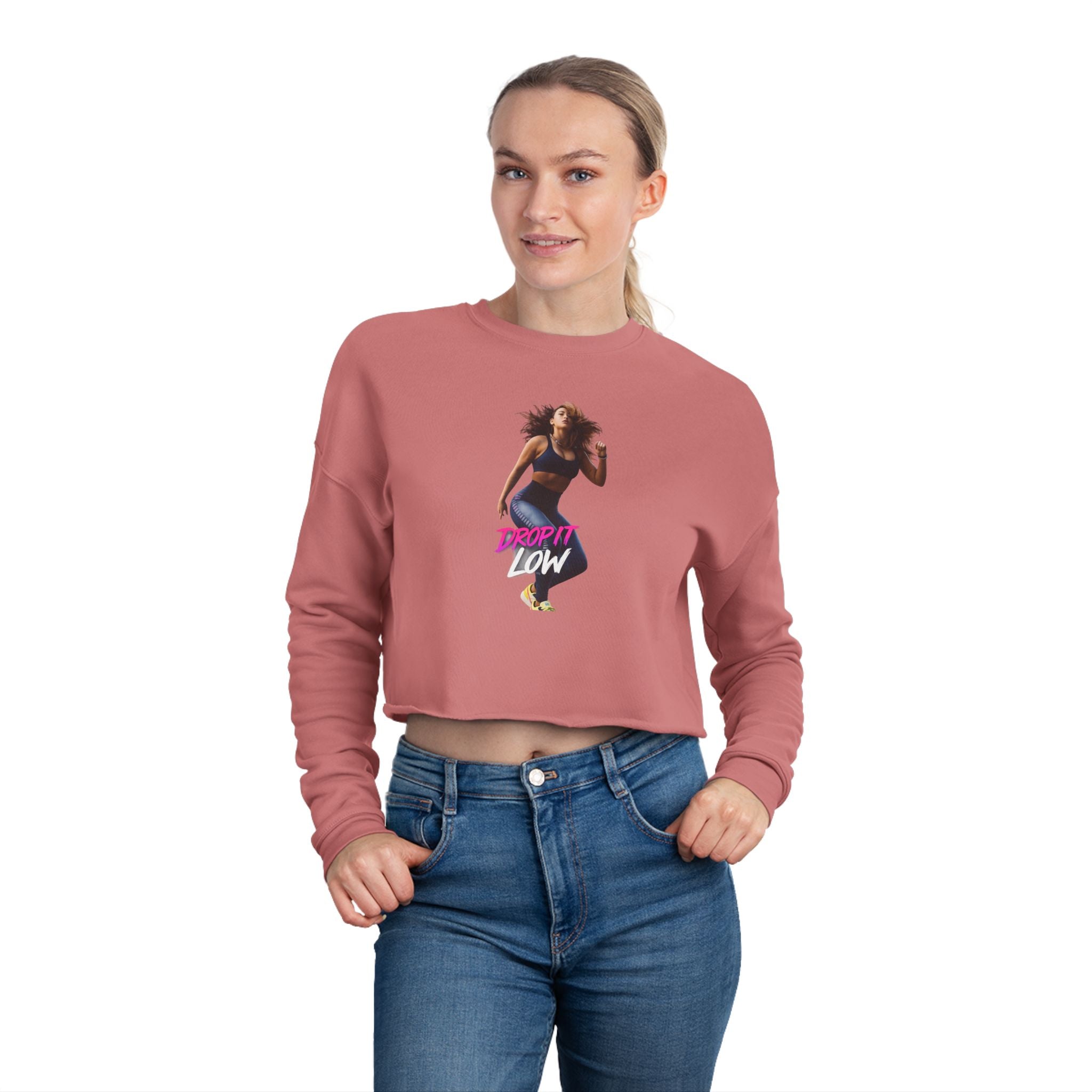 Cropped Sweatshirt — 'Low' Dance Graphic Women's Crop Top