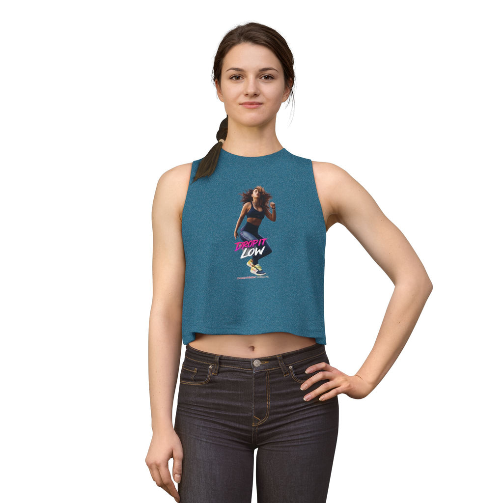 Women's Crop Top — Retro 'Drop It Low' Dance Graphic Tank