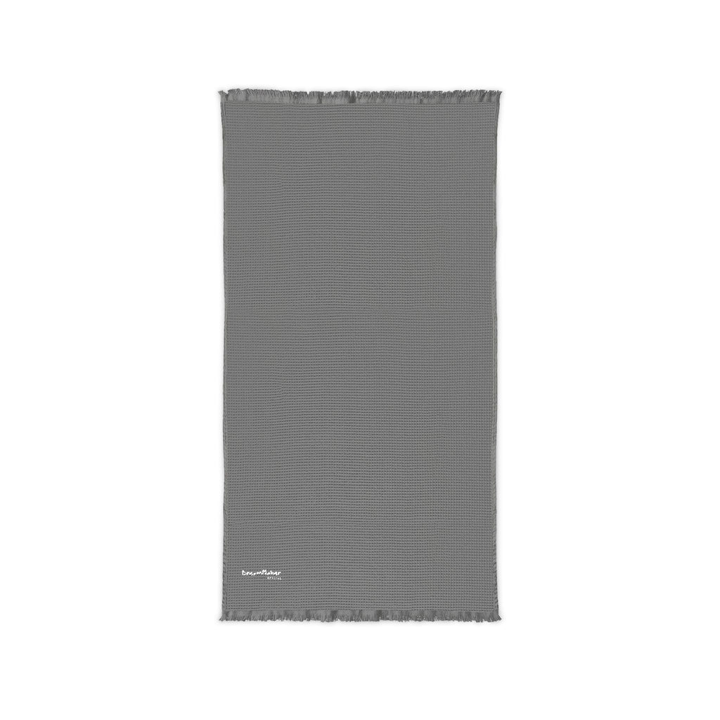 Embroidered Cotton Waffle Throw — Lightweight Frayed Edge Blanket