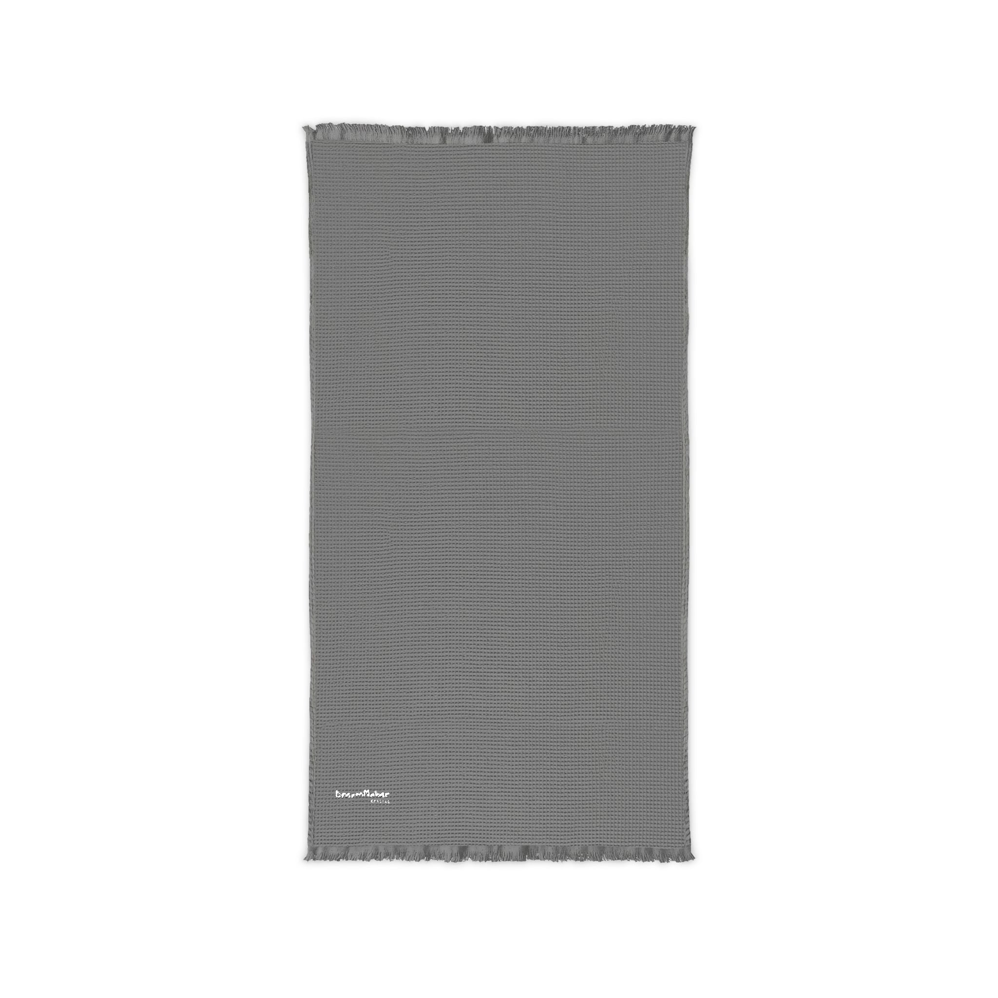 Embroidered Cotton Waffle Throw — Lightweight Frayed Edge Blanket