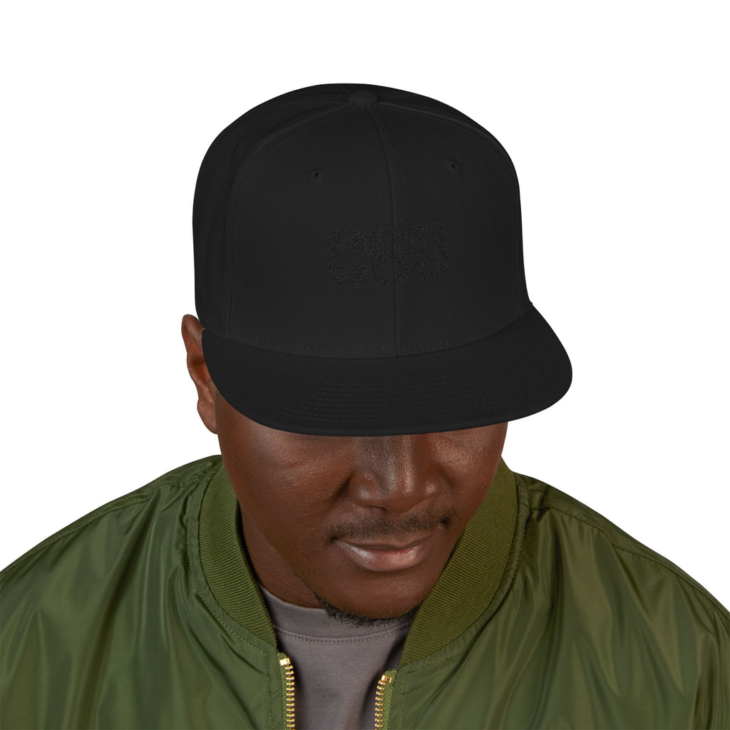 CBD Embroidered Black Snapback Hat