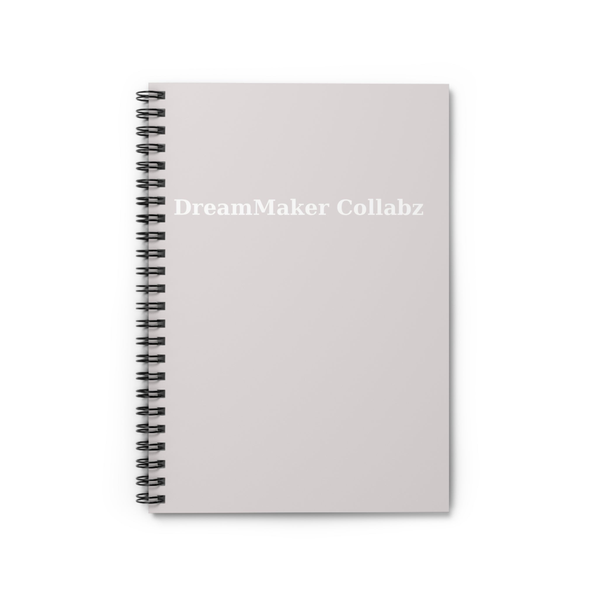 DreamMaker Collabz Beige Spiral Notebook – Lined Journal for Notes & Ideas