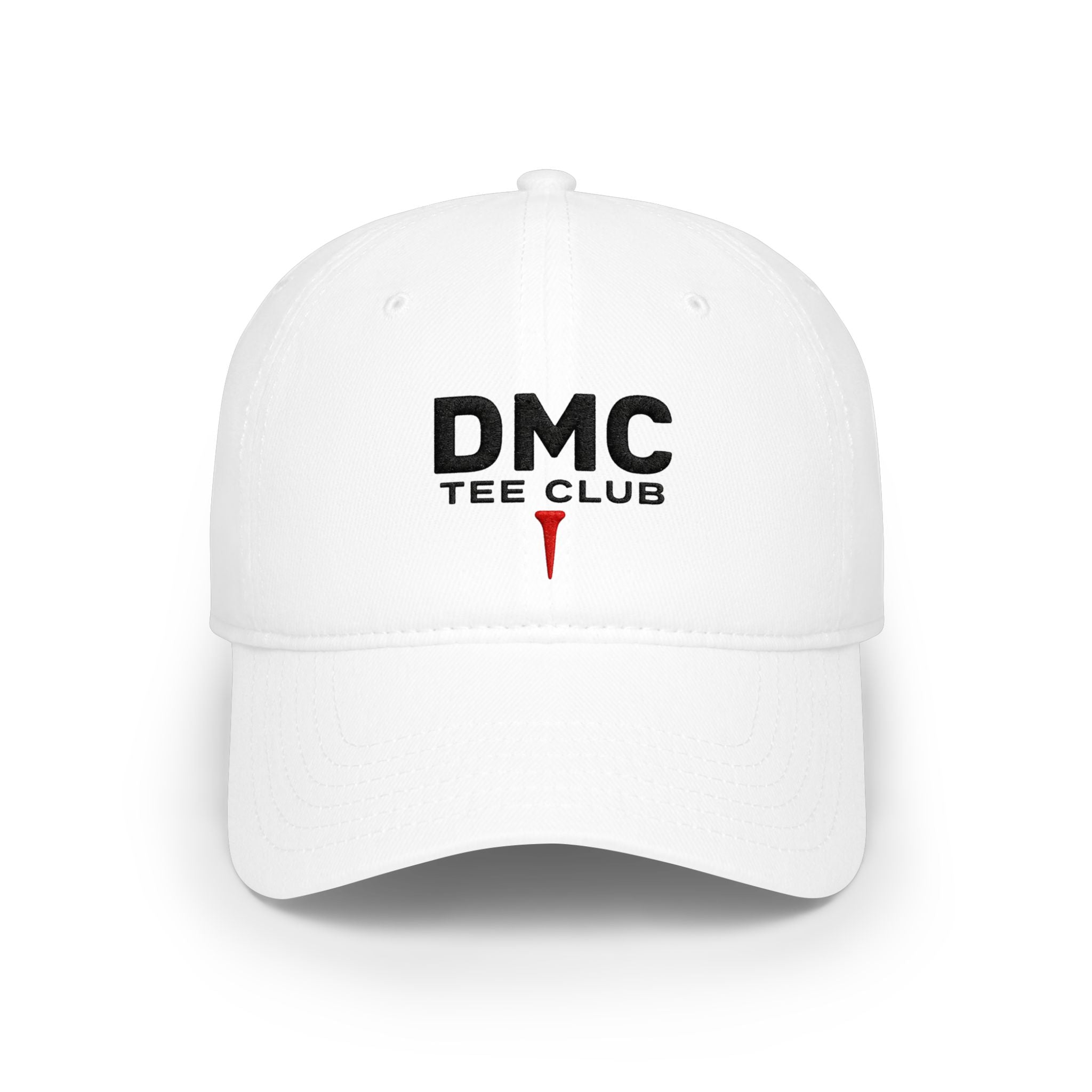 DMC Tee Club Embroidered Baseball Cap — Low Profile Red Hat