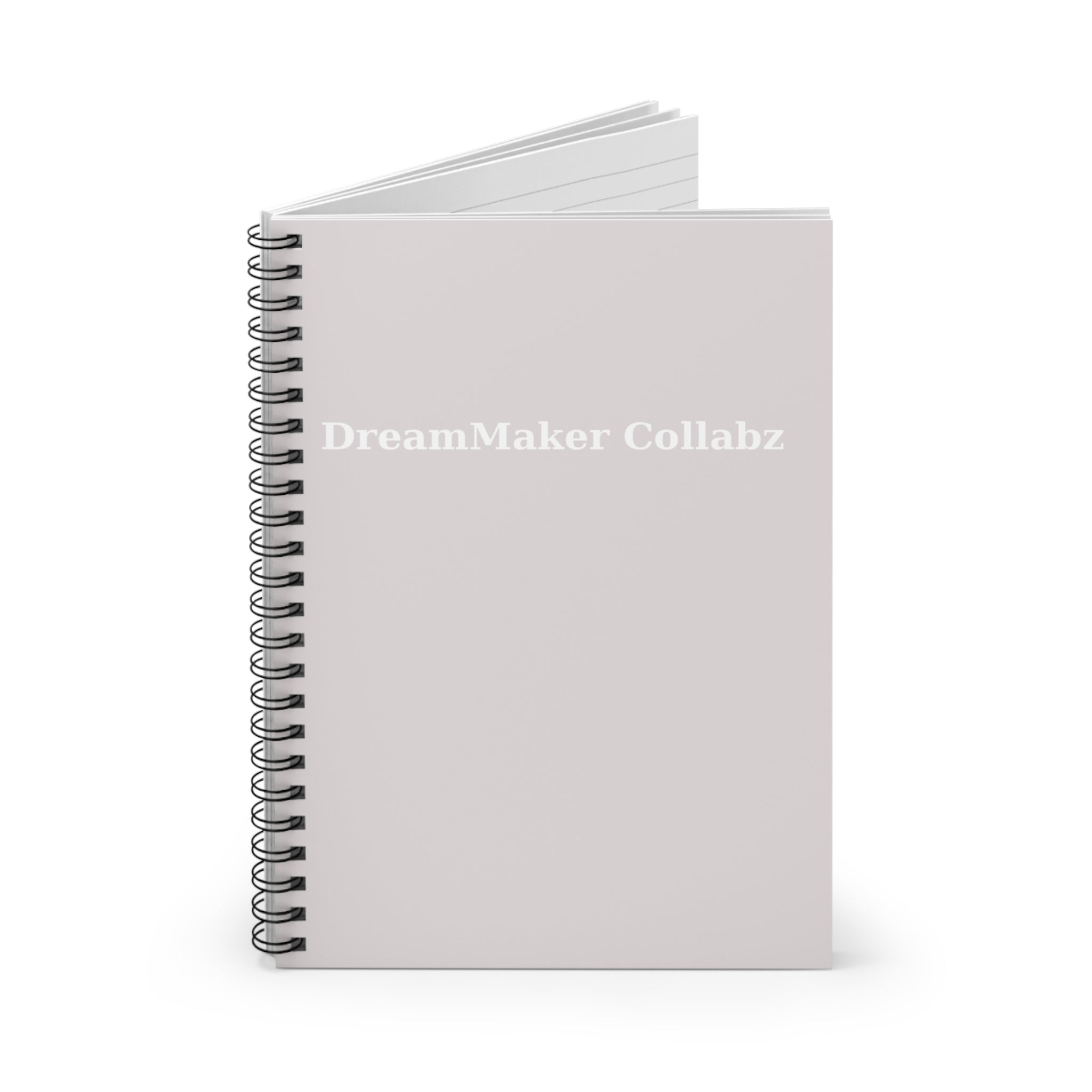 DreamMaker Collabz Beige Spiral Notebook – Lined Journal for Notes & Ideas
