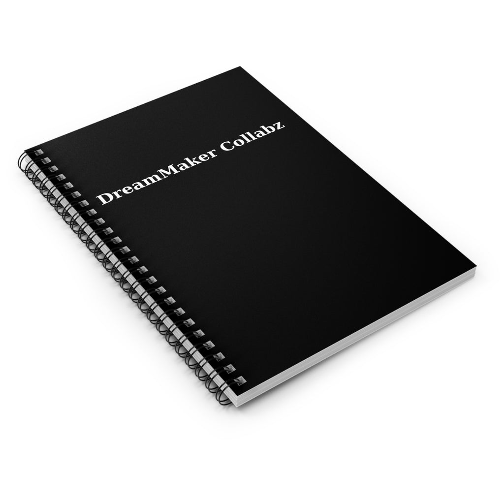 DreamMaker Collabz Black Spiral Notebook – Lined Journal for Notes & Ideas