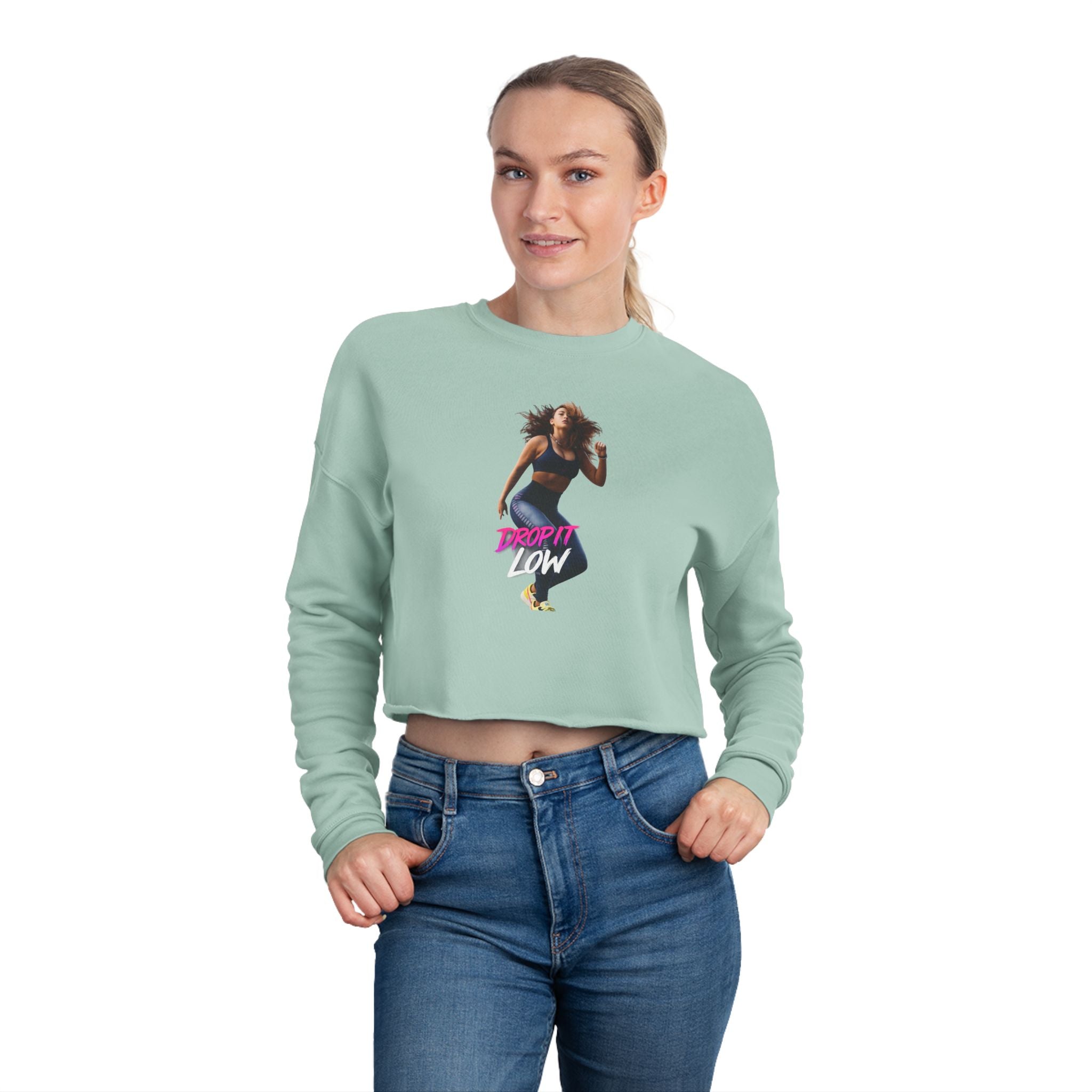 Cropped Sweatshirt — 'Low' Dance Graphic Women's Crop Top