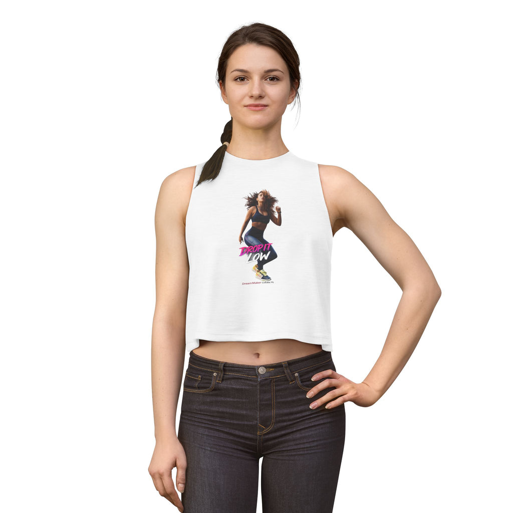 Women's Crop Top — Retro 'Drop It Low' Dance Graphic Tank