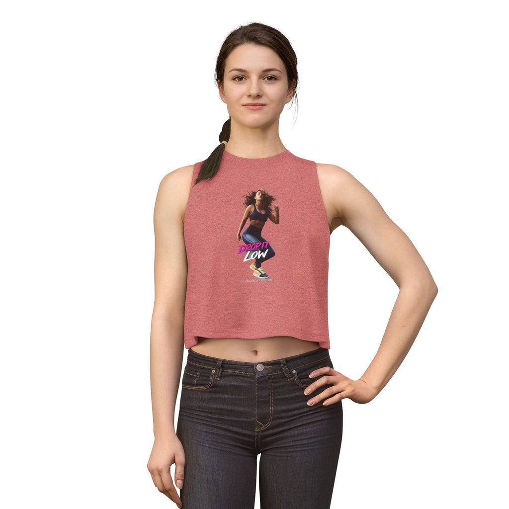 Women's Crop Top — Retro 'Drop It Low' Dance Graphic Tank