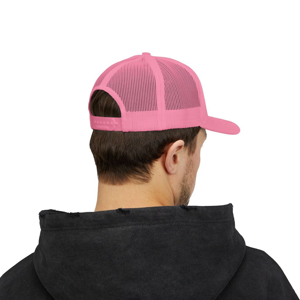 DMC Embroidered Trucker Cap - Retro Logo Snapback Hat