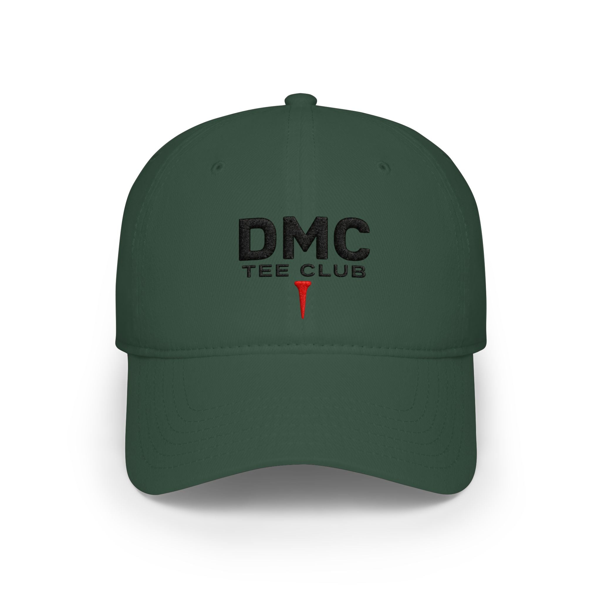 DMC Tee Club Embroidered Baseball Cap — Low Profile Red Hat