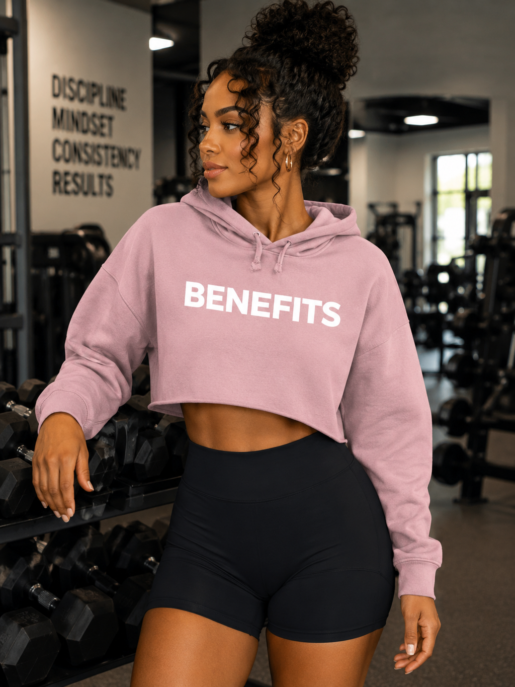 Benefits Fitness Cropped Hoodie