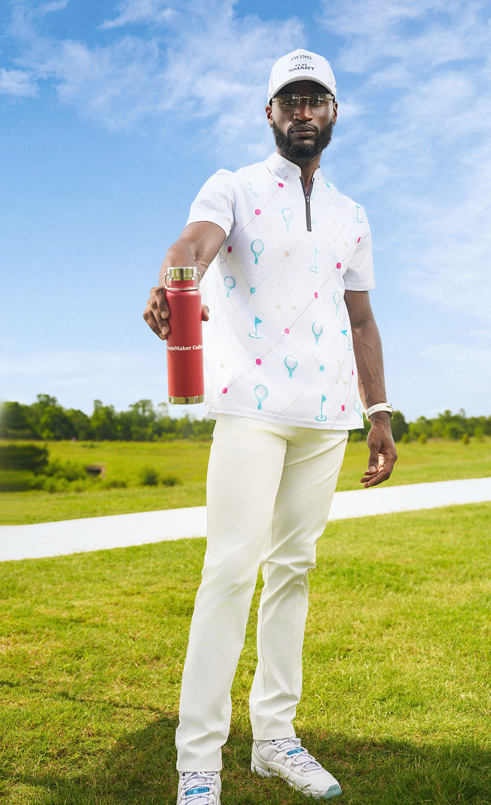 DMC Tee Club Ken & Barbie Men's 1/4 Zip Polo Jersey